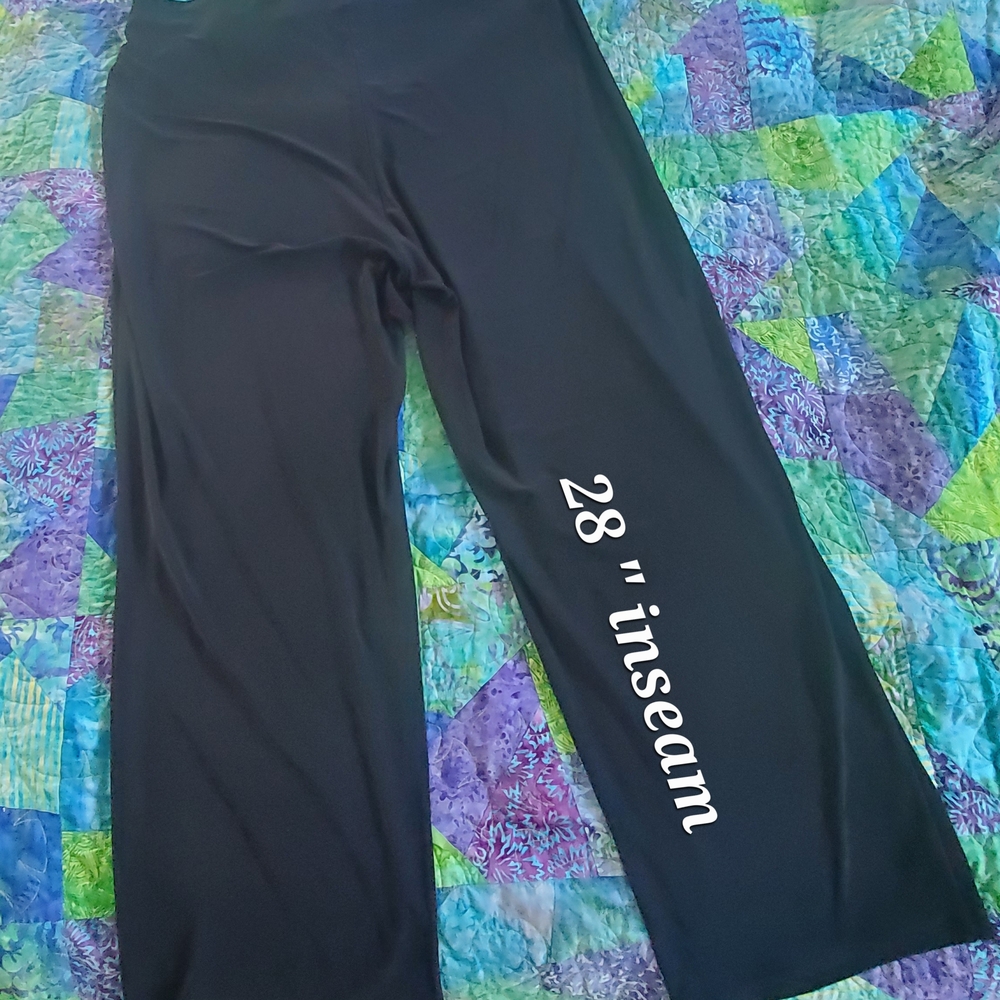 Black PANTS, Anne KLEIN, Petite XL, Wide-Leg Pull-On Knit Pants